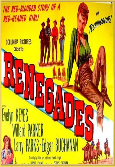 DVD cover of the Western film "Renegades" featuring Evelyn Keyes and Willard Parker, from FilmClassicsOnDVD.