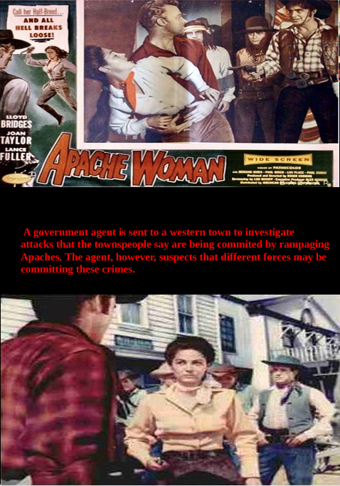 Screenshot from the Apache Woman DVD featuring Lloyd Bridges and Joan Taylor in a Western movie by FilmClassicsOnDVD.