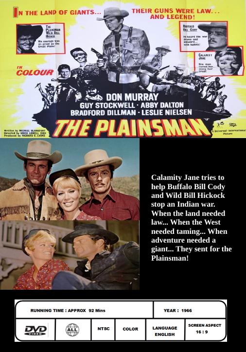 Screenshot from Western movie The Plainsman DVD featuring Don Murray and Guy Stockwell, part of FilmClassicsOnDVD collection.