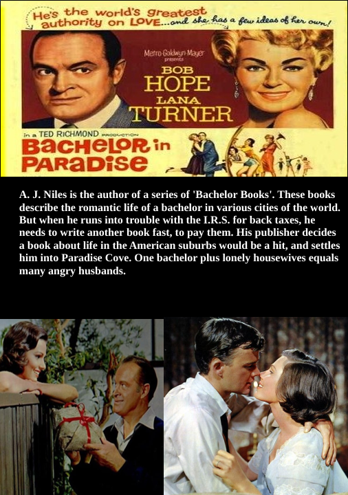 DVD cover of Bachelor in Paradise comedy featuring Bob Hope and Lana Turner, from FilmClassicsOnDVD.