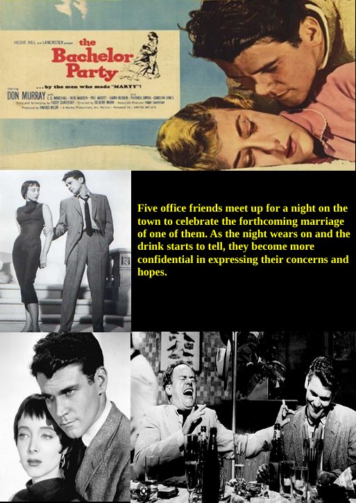 DVD cover of "The Bachelor Party" drama movie featuring Don Murray and E.G. Marshall, from FilmClassicsOnDVD.