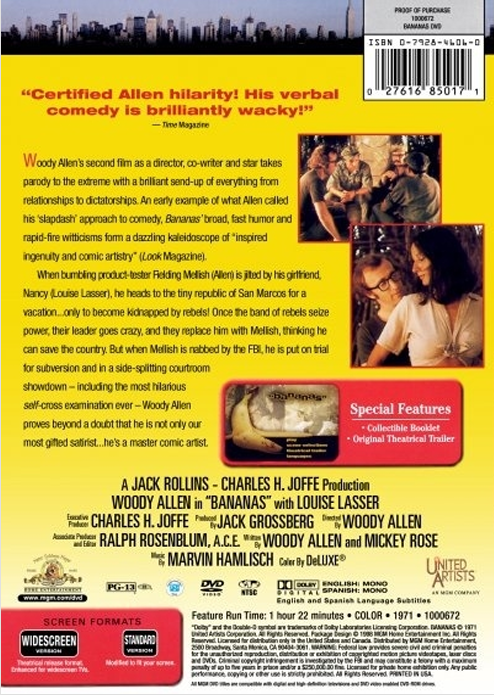 Screenshot from Woody Allen's comedy DVD "Bananas" featuring Louise Lasser, part of the Movies & DVDs collection by FilmClassicsOnDVD