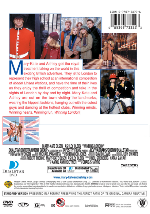 DVD cover of "Winning London" featuring Mary-Kate and Ashley Olsen, from the family movies collection by rareandcollectibledvds.