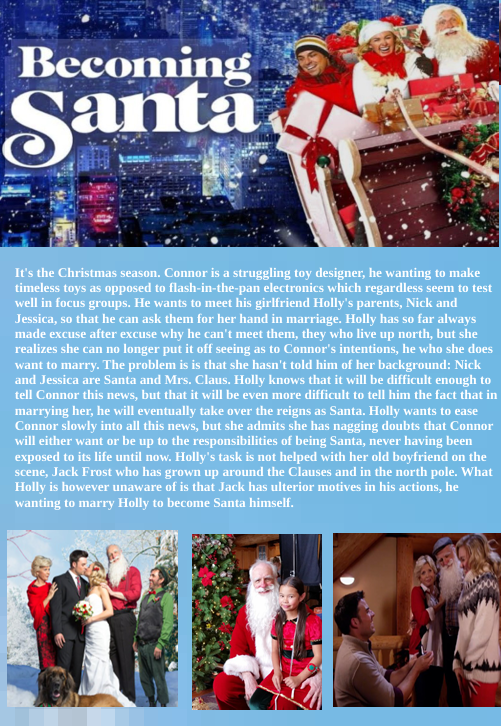 DVD cover for "Becoming Santa" comedy movie featuring Laura Bell Bundy and Jesse Hutch, from FilmClassicsOnDVD.