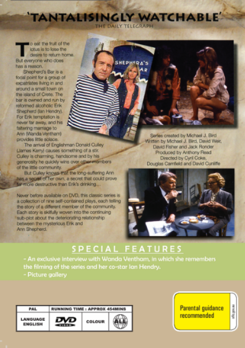 Screenshot of The Lotus Eaters Complete Seasons 1 & 2 DVD set with five discs from BBC series, featuring cover artwork and disc labels.
