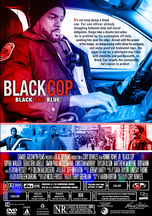 Black Cop DVD movie featuring Ronnie Rowe and Sophia Walker, crime film scene from the FilmClassicsonDVD collection.
