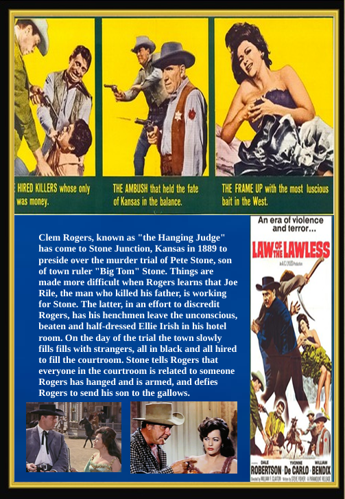 DVD cover of "Law of the Lawless" featuring Dale Robertson and Yvonne De Carlo, drama film from FilmClassics on DVD.