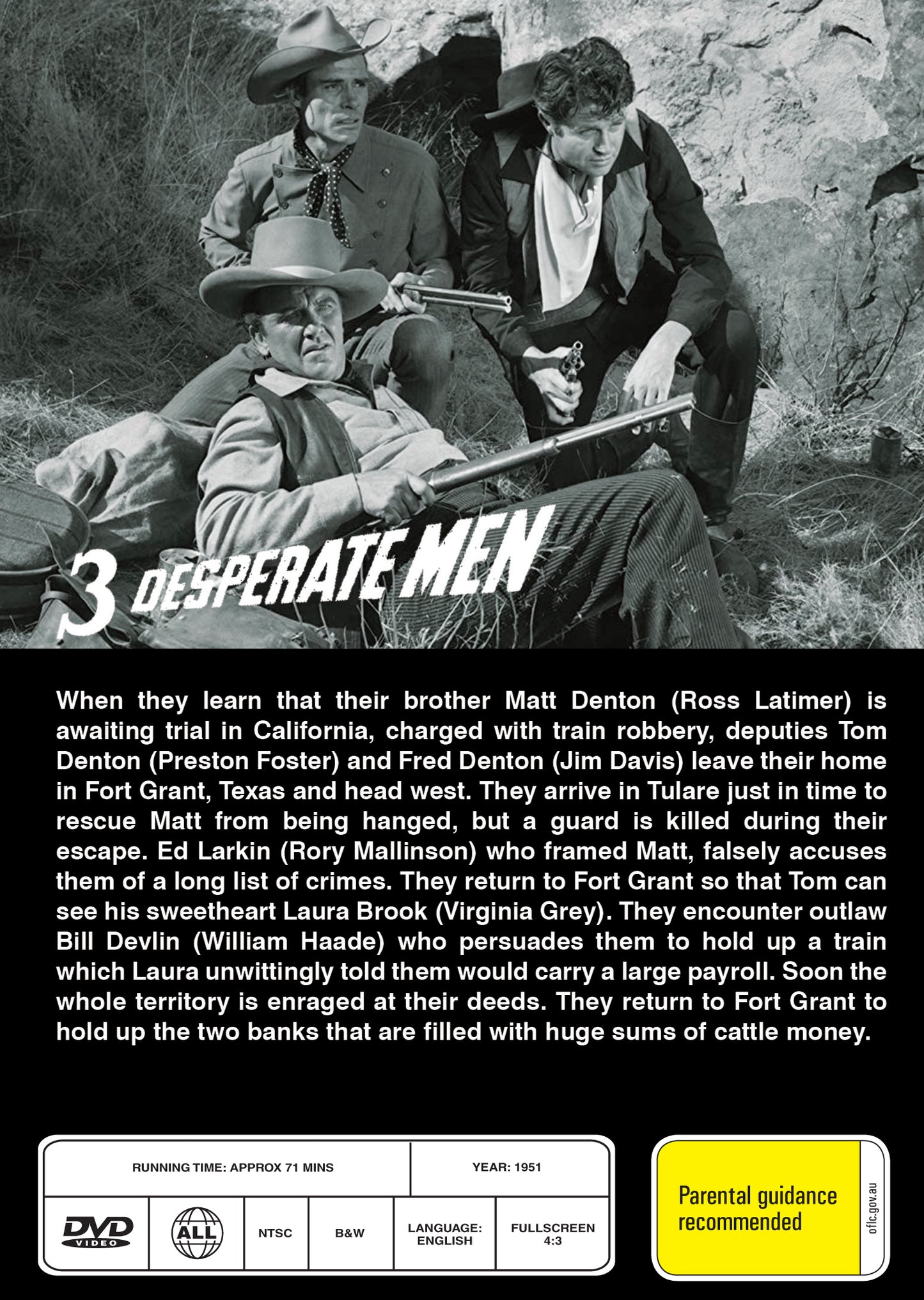 Buy Online Three Desperate Men (1951) - DVD - Preston Foster, Jim Davis | Best Shop for Old classic and hard to find movies on DVD - Timeless Classic DVD