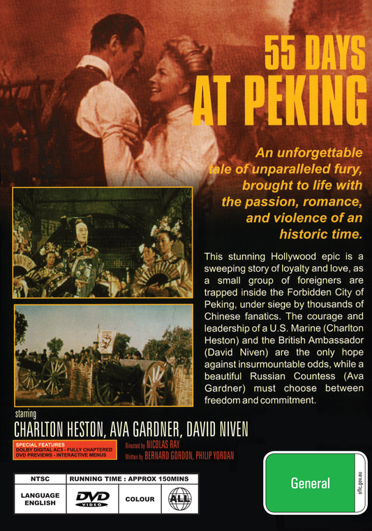 Buy Online 55 Days at Peking (1963) - DVD - Charlton Heston, Ava Gardner, David Niven | Best Shop for Old classic and hard to find movies on DVD - Timeless Classic DVD