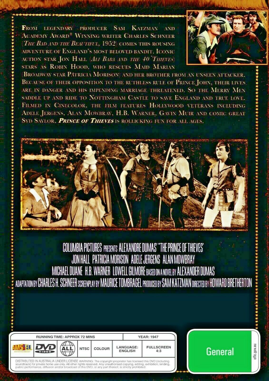 Buy Online The Prince of Thieves - DVD - Jon Hall, Patricia Morison | Best Shop for Old classic and hard to find movies on DVD - Timeless Classic DVD