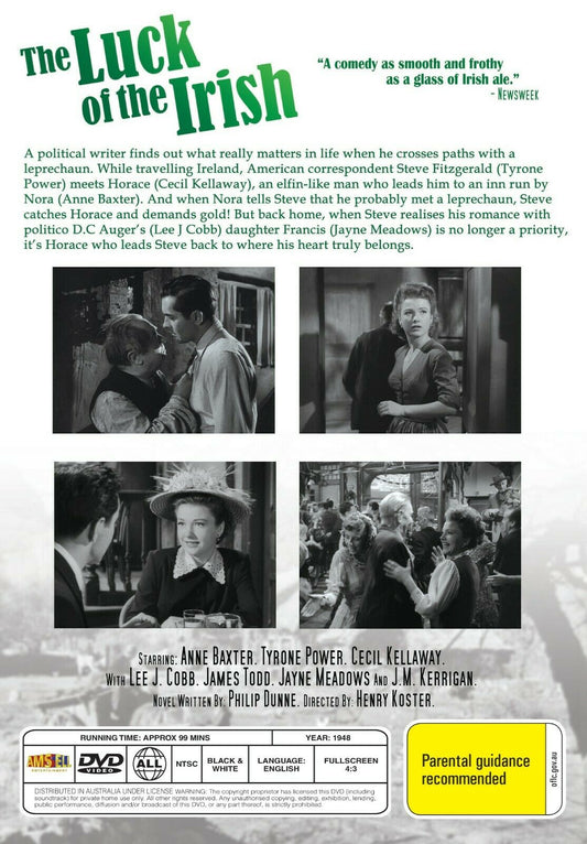 Buy Online The Luck of the Irish  - DVD - Tyrone Power, Anne Baxter, Cecil | Best Shop for Old classic and hard to find movies on DVD - Timeless Classic DVD