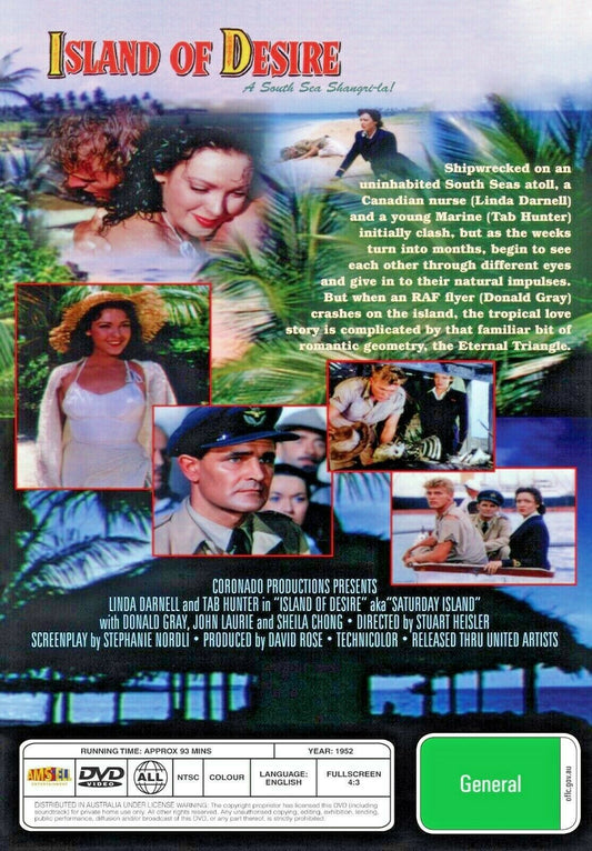 Buy Online Island of Desire (1952) - DVD - NEW - Linda Darnell, Tab Hunter | Best Shop for Old classic and hard to find movies on DVD - Timeless Classic DVD
