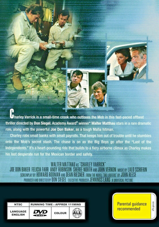 Buy Online Charley Varrick (1973) - DVD - Walter Matthau, Joe Don Baker | Best Shop for Old classic and hard to find movies on DVD - Timeless Classic DVD