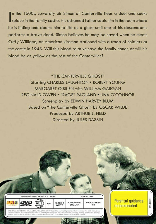 Buy Online The Canterville Ghost (1944) - DVD - Charles Laughton, Robert Young | Best Shop for Old classic and hard to find movies on DVD - Timeless Classic DVD