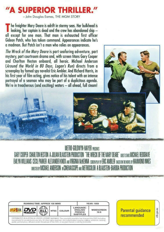 Buy Online The Wreck of the Mary Deare (1959) - DVD - NEW - Gary Cooper, Charlton Heston | Best Shop for Old classic and hard to find movies on DVD - Timeless Classic DVD