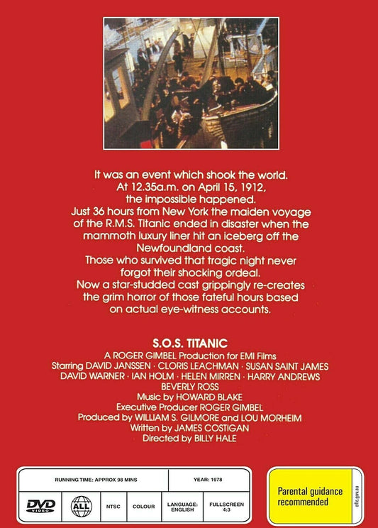 Buy Online S.O.S. Titanic - DVD - David Janssen, Cloris Leachman | Best Shop for Old classic and hard to find movies on DVD - Timeless Classic DVD