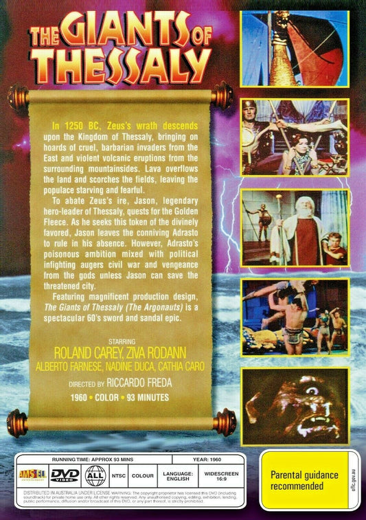 Buy Online The Giants of Thessaly (1960) - DVD - Roland Carey, Ziva Rodann | Best Shop for Old classic and hard to find movies on DVD - Timeless Classic DVD