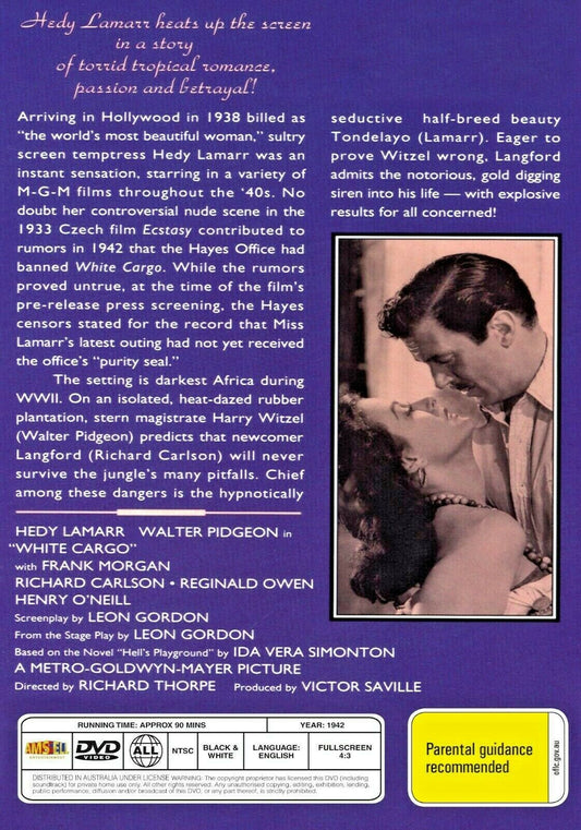 Buy Online White Cargo  (1942) - DVD  - Hedy Lamarr, Walter Pidgeon | Best Shop for Old classic and hard to find movies on DVD - Timeless Classic DVD