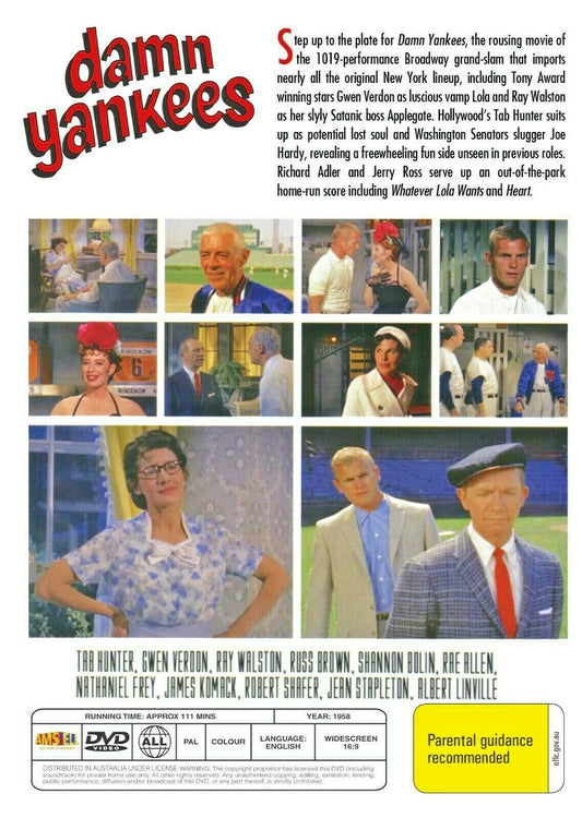 Buy Online Damn Yankees - DVD - Tab Hunter, Gwen Verdon | Best Shop for Old classic and hard to find movies on DVD - Timeless Classic DVD