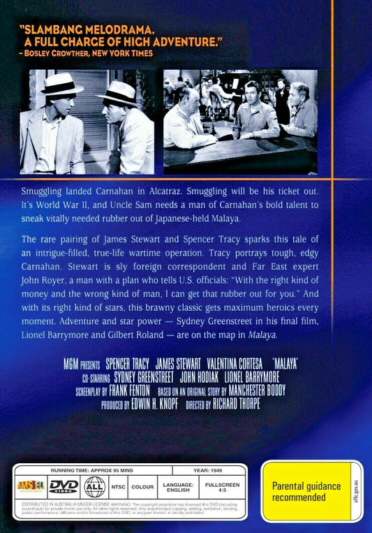 Buy Online Malaya (1949) - DVD  - Spencer Tracy, James Stewart | Best Shop for Old classic and hard to find movies on DVD - Timeless Classic DVD