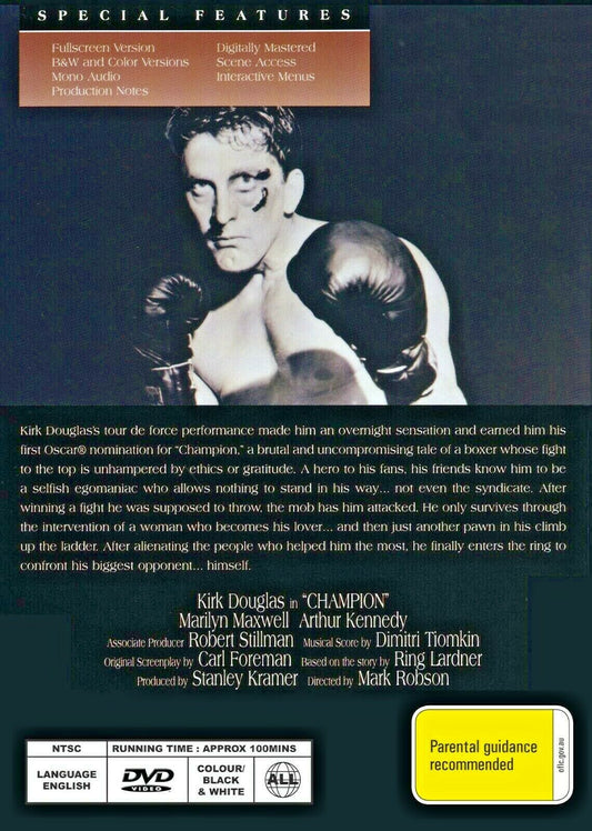 Buy Online Champion (1946) - DVD - Kirk Douglas, Arthur Kennedy | Best Shop for Old classic and hard to find movies on DVD - Timeless Classic DVD