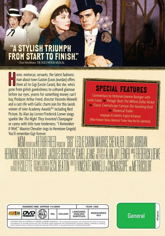 Buy Online Gigi (1958) - DVD - NEW - Leslie Caron, Maurice Chevalier | Best Shop for Old classic and hard to find movies on DVD - Timeless Classic DVD