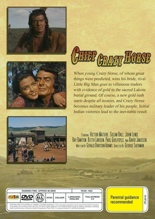 Buy Online Chief Crazy Horse -  DVD - Victor Mature - WESTERN | Best Shop for Old classic and hard to find movies on DVD - Timeless Classic DVD