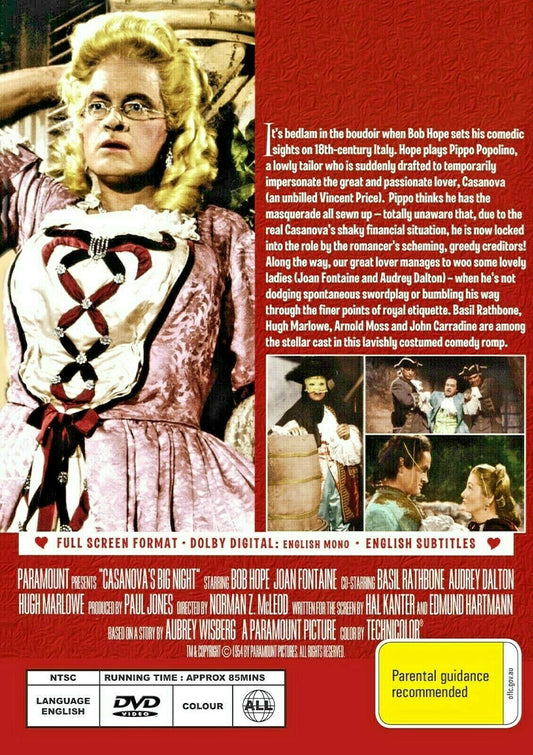 Buy Online Casanova's Big Night (1954) - DVD - Bob Hope, Joan Fontaine | Best Shop for Old classic and hard to find movies on DVD - Timeless Classic DVD