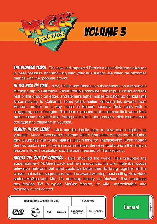 Buy Online McGEE AND ME Vol.3 Joseph Dammann Terry Bozeman Christian Family - DVD | Best Shop for Old classic and hard to find movies on DVD - Timeless Classic DVD