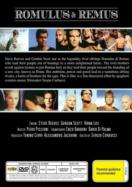 Buy Online ROMULUS & REMUS (1961) - DVD - Steve Reeves, Gordon Scott | Best Shop for Old classic and hard to find movies on DVD - Timeless Classic DVD