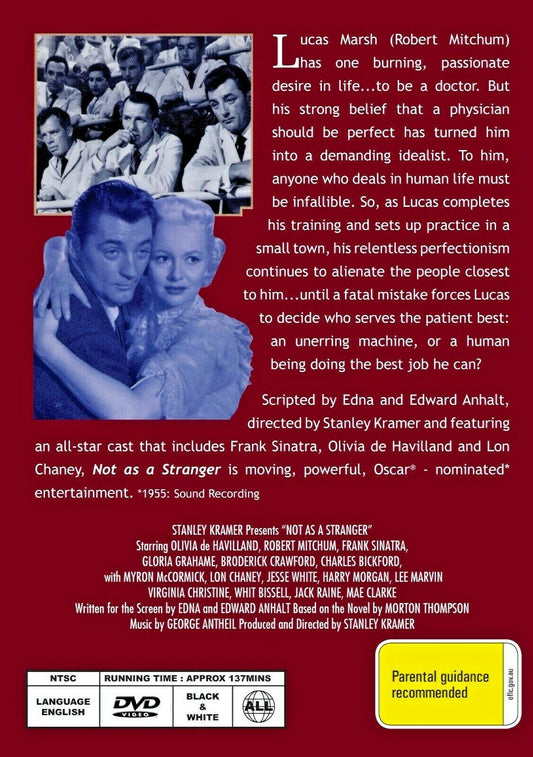 Buy Online Not as a Stranger - DVD - Olivia de Havilland, Frank Sinatra | Best Shop for Old classic and hard to find movies on DVD - Timeless Classic DVD
