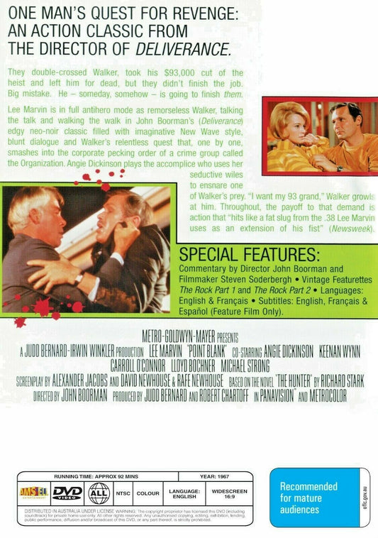 Buy Online Point Blank (1967) - DVD - Lee Marvin, Angie Dickinson | Best Shop for Old classic and hard to find movies on DVD - Timeless Classic DVD