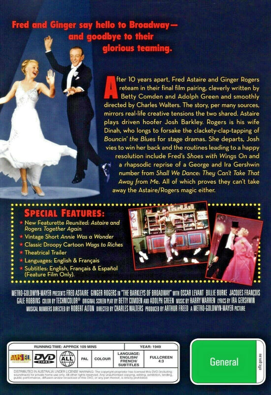 Buy Online The Barkleys of Broadway (1949) - DVD  - NEW - Fred Astaire, Ginger Rogers | Best Shop for Old classic and hard to find movies on DVD - Timeless Classic DVD