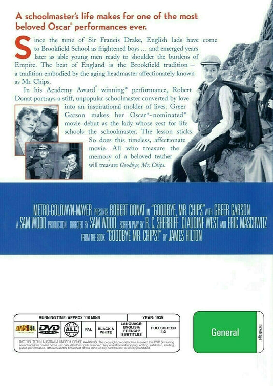 Buy Online Goodbye, Mr. Chips - DVD - Robert Donat, Greer Garson | Best Shop for Old classic and hard to find movies on DVD - Timeless Classic DVD