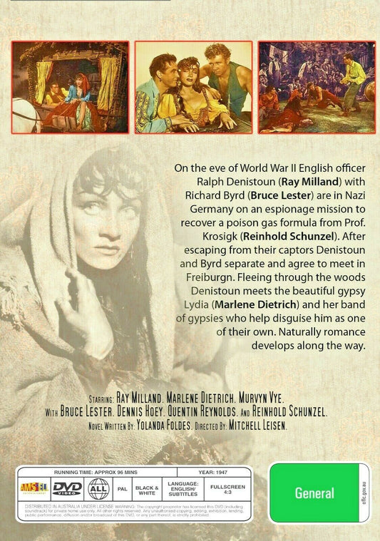 Buy Online Golden Earrings (1947) - DVD - NEW - Ray Milland, Marlene Dietrich | Best Shop for Old classic and hard to find movies on DVD - Timeless Classic DVD