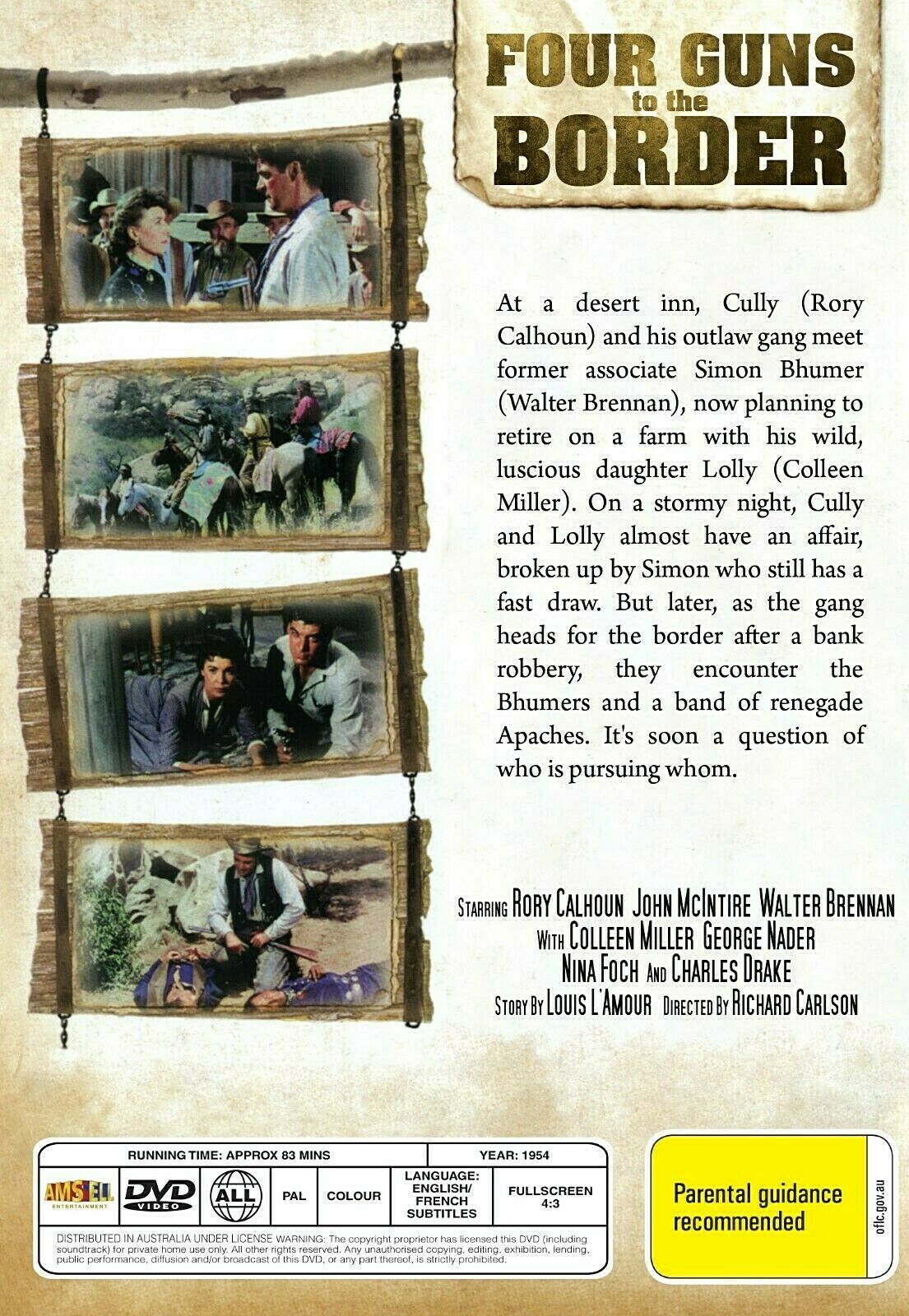 Buy Online Four Guns to the Border (1954) - DVD - Rory Calhoun, Colleen Miller - WESTERN | Best Shop for Old classic and hard to find movies on DVD - Timeless Classic DVD