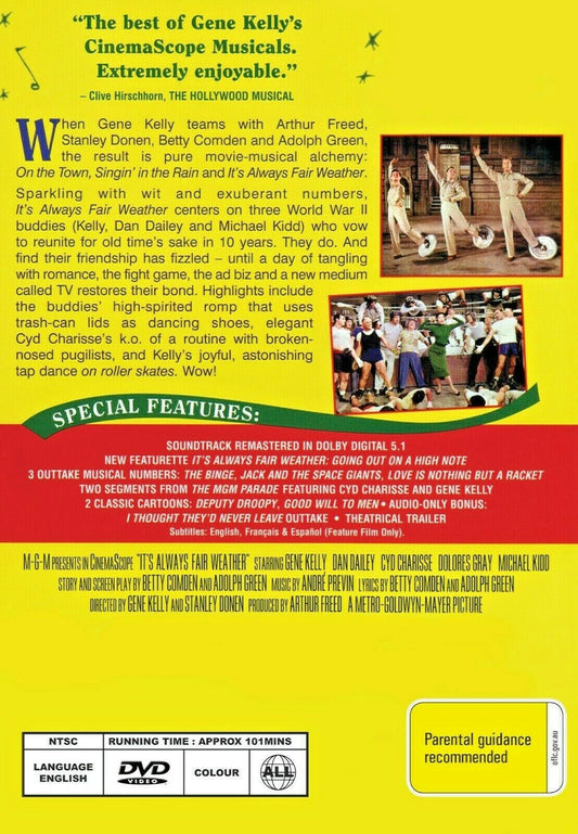 Buy Online It's Always Fair Weather (1955) - DVD -NEW - Gene Kelly, Dan Dailey | Best Shop for Old classic and hard to find movies on DVD - Timeless Classic DVD