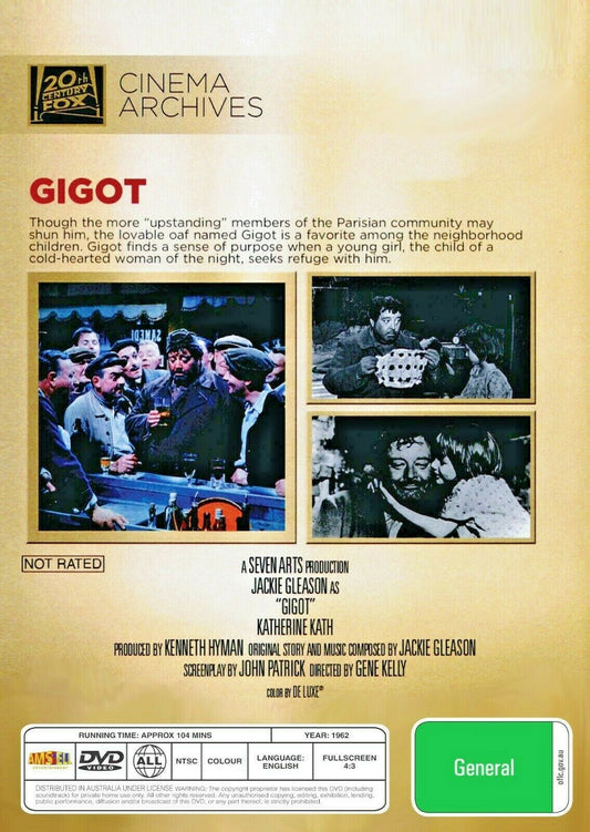 Buy Online Gigot - DVD - Jackie Gleason, Katherine Kath | Best Shop for Old classic and hard to find movies on DVD - Timeless Classic DVD