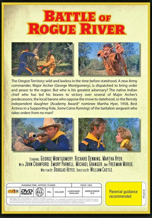 Buy Online Battle of Rogue River (1954)- DVD - George Montgomery, Richard Denning - WESTERN | Best Shop for Old classic and hard to find movies on DVD - Timeless Classic DVD