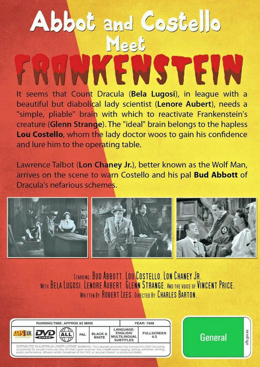Buy Online Abbott and Costello Meet Frankenstein - DVD - Bud Abbott, Lou Costello | Best Shop for Old classic and hard to find movies on DVD - Timeless Classic DVD