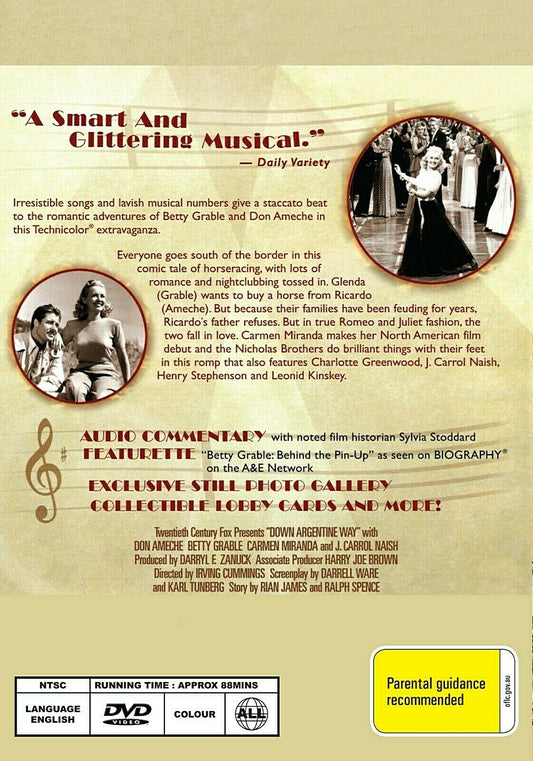 Buy Online Down Argentine Way - DVD - Don Ameche, Betty Grable | Best Shop for Old classic and hard to find movies on DVD - Timeless Classic DVD