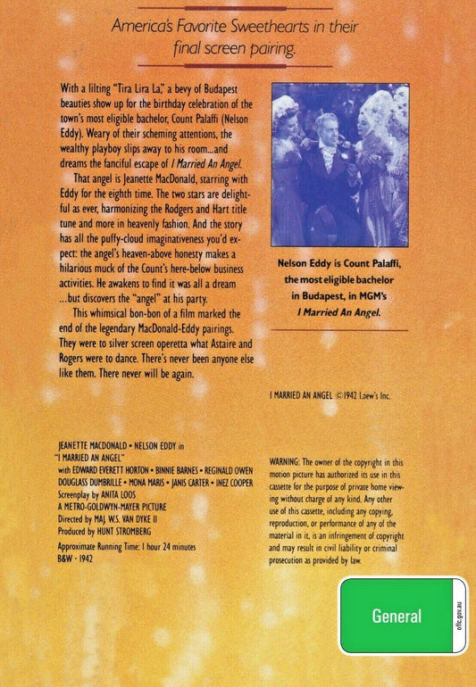 Buy Online I Married an Angel (1942) - DVD - NEW - Jeanette MacDonald, Nelson Eddy | Best Shop for Old classic and hard to find movies on DVD - Timeless Classic DVD