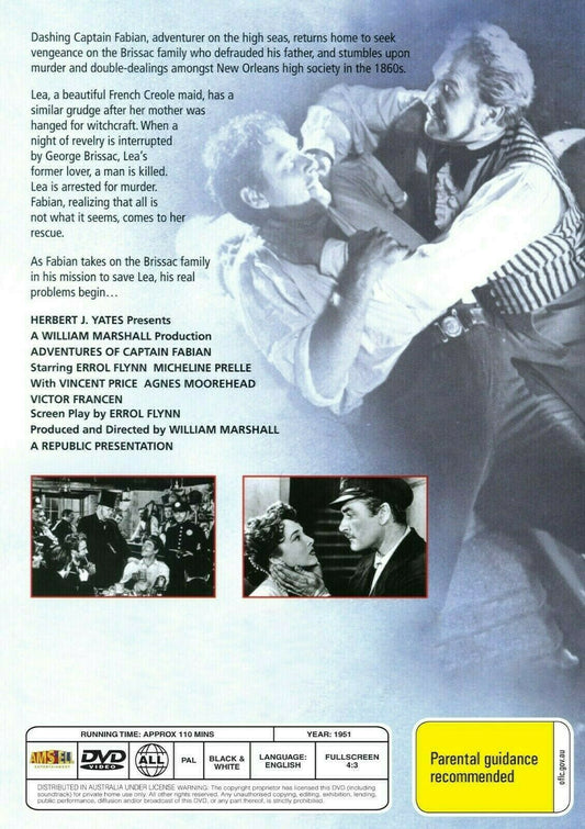 Buy Online Adventures of Captain Fabiani - DVD - Errol Flynn, Micheline Presle | Best Shop for Old classic and hard to find movies on DVD - Timeless Classic DVD