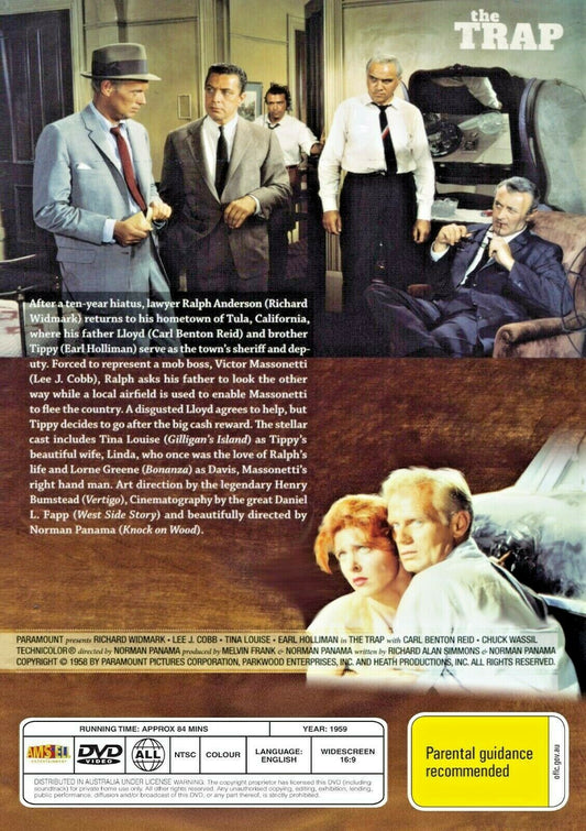 Buy Online The Trap (1959) - DVD - Richard Widmark, Lee J. Cobb, Tina Louise | Best Shop for Old classic and hard to find movies on DVD - Timeless Classic DVD