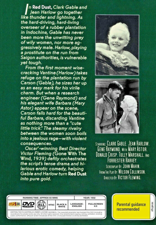 Buy Online Red Dust - DVD - Clark Gable, Jean Harlow | Best Shop for Old classic and hard to find movies on DVD - Timeless Classic DVD