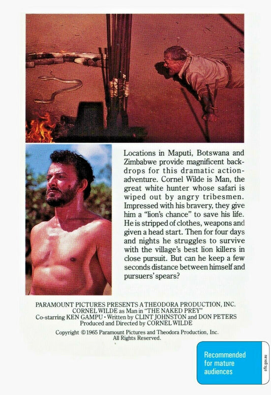 Buy Online The Naked Prey - DVD - Cornel Wilde, Gert van den Bergh | Best Shop for Old classic and hard to find movies on DVD - Timeless Classic DVD