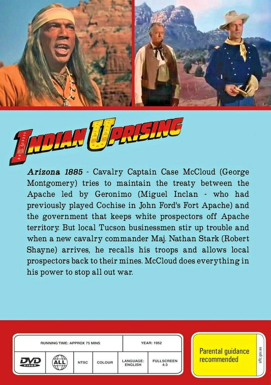 Buy Online Indian Uprising - DVD - George Montgomery, Audrey Long - WESTERN | Best Shop for Old classic and hard to find movies on DVD - Timeless Classic DVD