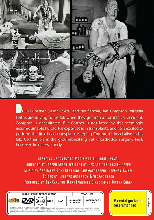 Buy Online The Brain That Wouldn't Die (1962) - DVD - Jason Evers, Virginia Leith | Best Shop for Old classic and hard to find movies on DVD - Timeless Classic DVD