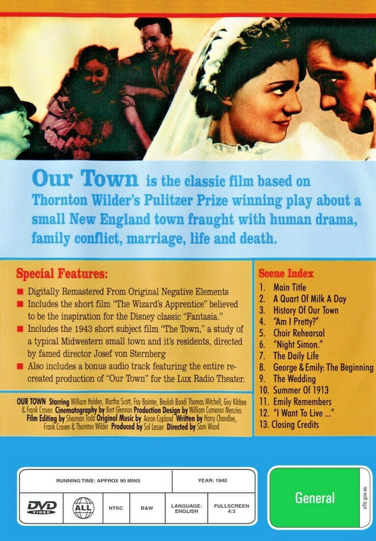 Buy Online Our Town (1940) - DVD - NEW - William Holden, Martha Scott | Best Shop for Old classic and hard to find movies on DVD - Timeless Classic DVD
