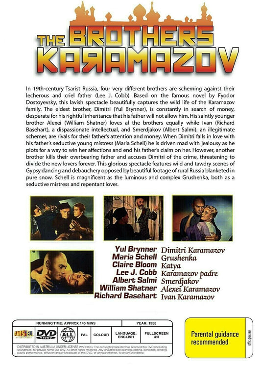Buy Online The Brothers Karamazov (1958) - DVD - Yul Brynner, Maria Schell | Best Shop for Old classic and hard to find movies on DVD - Timeless Classic DVD